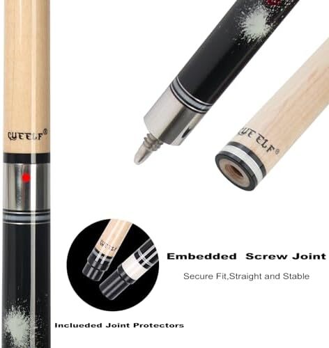 چوب استخر CUEELF، چوب بیلیارد کیو با محفظه سخت شفت کم انحراف چوب بیلیارد حرفه ای بیلیارد کیوس چوب 19.5-21 اونس Image