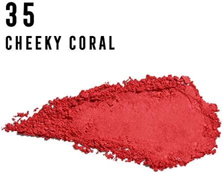 رژگونه کامپکت Max Factor Cheeky Coral 35 - رژگونه مرمری برای درخشندگی عالی - رژگونه پودری چند تنی - زردآلو Image