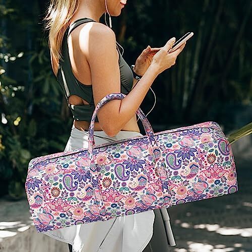 بولدر بی | کیف تشک یوگا | حصیر بزرگ یوگا با جیب خیس | هدایای یوگا | کیف ورزشی زنانه