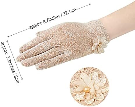 دستکش توری عروسی BABEYOND دستکش کوتاه زنانه برای مهمانی چای دستکش مچی ضیافت دستکش رقص تابستانی Image