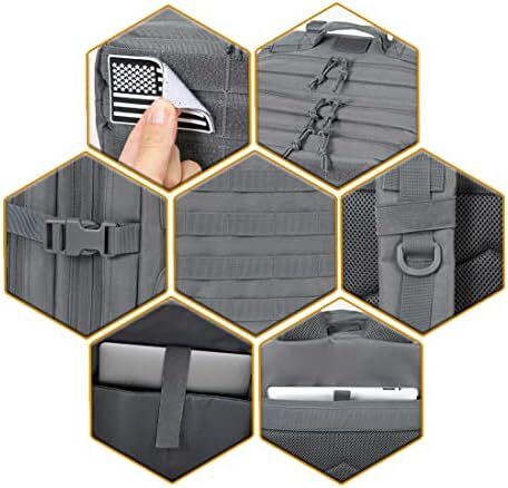 QT&QY 45L Military Tactical Backpacks Molle Army Assault Pack 3 Day Bug Out Survival Bag Hiking Treeking Rucksack Image