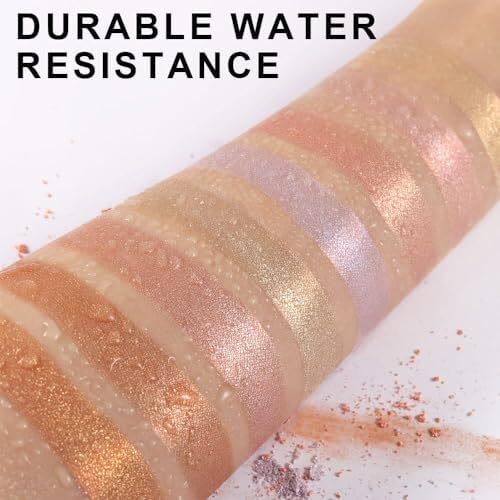 پالت آرایشی با هایلایتر صورت 8 رنگ، پودر هایلایت چند رنگی Shimmer Glitter، همه سایه های درخشان را می توان لایه لایه یا به صورت جداگانه پوشید تا ویژگی های چهره شما را تقویت و روشن کند. Image