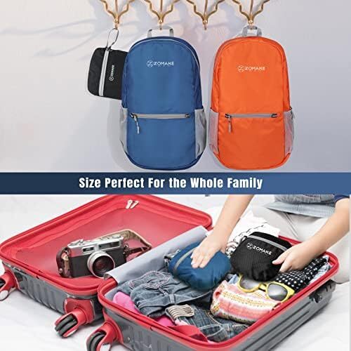کوله‌پشتی کوچک قابل بسته‌بندی ZOMAKE 20L، کوله‌پشتی کوچک تاشو پیاده‌روی - کیف مسافرتی کوله‌پشتی ضد آب جیبی برای کمپینگ ورزشی مردانه در فضای باز، زنان، مدرسه راهپیمایی، سفر با دوچرخه Image