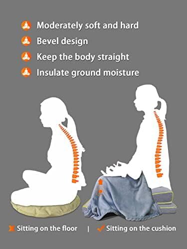 ست تشک مدیتیشن Agsnilove تشک یوگا ضخیم بزرگ بالش کف صندلی برای بزرگسالان لوازم جانبی مدیتیشن Image