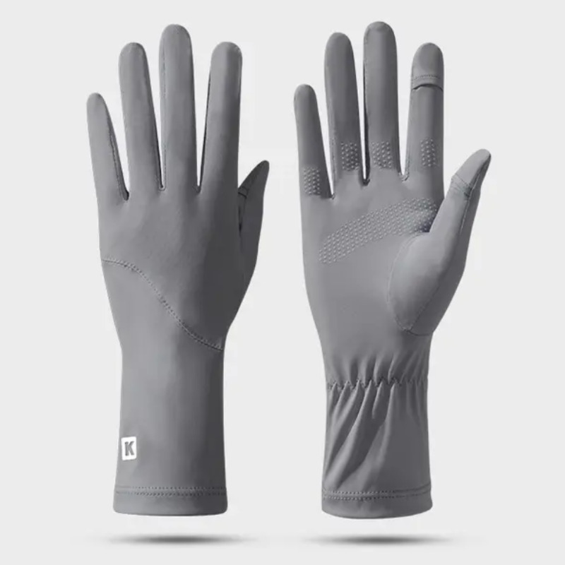 دستکش ضد آفتاب و ضد برنزه شدن UV Protection Gloves خاکستری تیره، محافظ پوست دست در برابر اشعه خورشید، مناسب برای استفاده روزانه و رانندگی Image