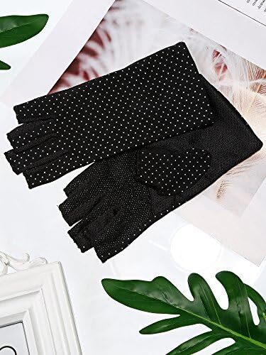 دستکش بدون انگشت Maxdot ضد لغزش محافظ UV دستکش رانندگی تابستانی در فضای باز برای زنان و دختران Image