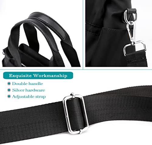 کیف دستی زنانه نایلونی سبک DOURR Hobo Handbags، کیف های چند محفظه ای Image