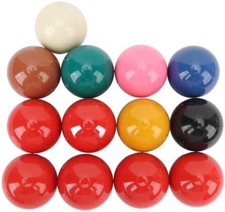 ست توپ اسنوکر، ست توپ اسنوکر حرفه ای بیلیارد با قطر استاندارد 2.1 اینچ، 13 توپ شامل، ست توپ استخر اسنوکر رزینی مقاوم در برابر ضربه برای میزهای بیلی