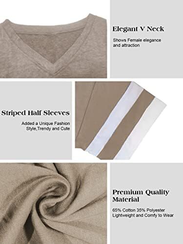تی‌شرت زنانه یقه گرد/ویژه زنانه زنانه نیم‌آستین تی‌شرت‌های بیسبال سایز بزرگ تاپ‌های تونیک Image