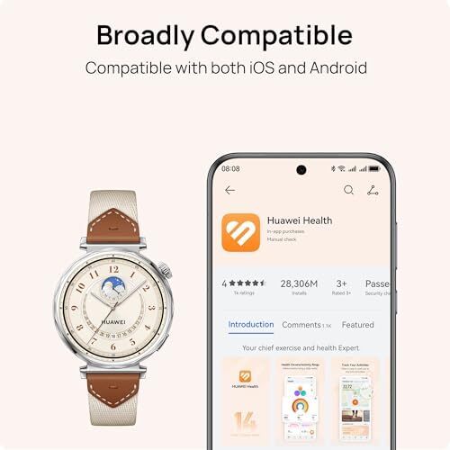 ساعت هوشمند HUAWEI WATCH GT5 با قطر 41 میلی‌متر، عمر باتری تا 7 روز، طراحی تیز و مدرن، ردیابی سلامت، سازگار با iOS و Android، 3 ماه خدمات HUAWEI Care+، رنگ طلایی Image