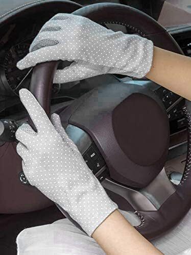 دستکش ضد لغزش رانندگی با صفحه لمسی پنبه ای محافظ UV زنانه در فضای باز Image