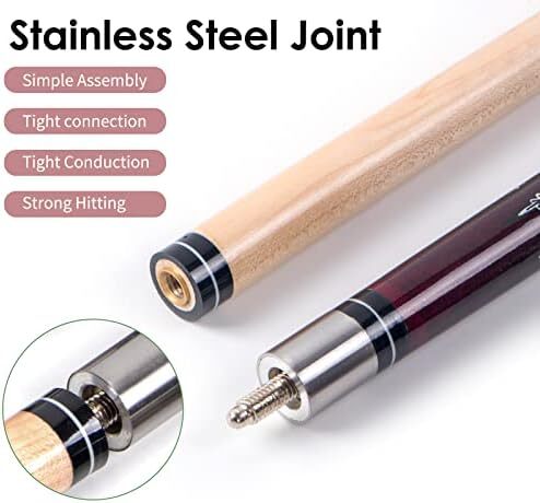 مجموعه چوب استخری Kmise از 1 چوب بیلیارد حرفه ای استخر - الگوی جوهر جاسازی شده 18،19،20 اوز استیک-ساخته شده از کامپوزیت فایبرگلاس گرافیت Image