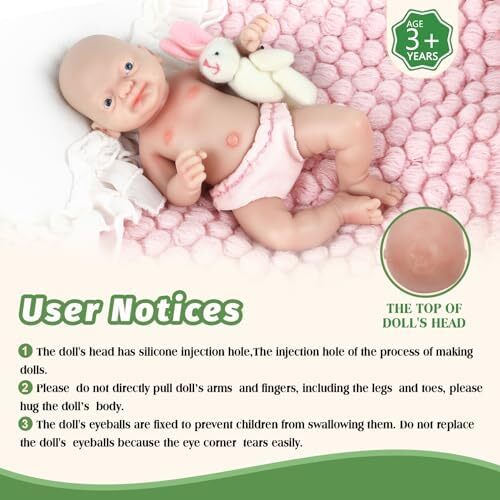 Vollence 7 "Mini Reborn Doll Girl Micro Preemie Full Body Silicone Lifelike Mini Reborn Doll Surprice کودکان ضد استرس Image