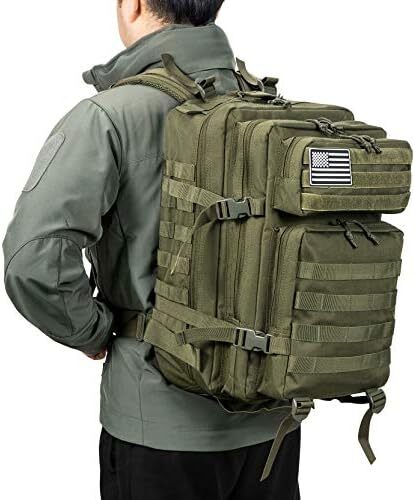 QT&QY 45L Military Tactical Backpacks Molle Army Assault Pack 3 Day Bug Out Survival Bag Hiking Treeking Rucksack Image