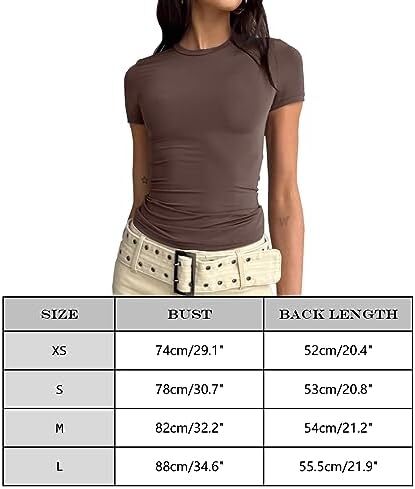 تی شرت آستین کوتاه تمرینی تیشرت یقه گرد زنانه بیگرام باریک و باریک Image