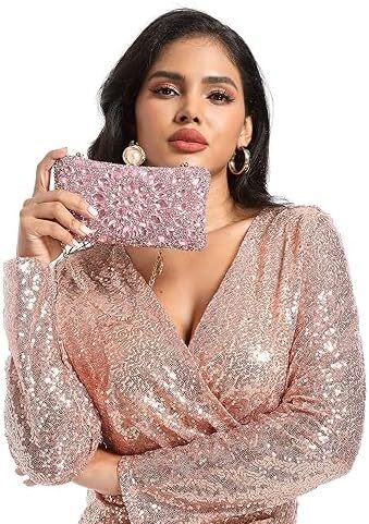کیف پول‌های Clutch کریستالی Boutique De FGG برای کیف‌های شب زنانه کیف بدلیجات جشن عروسی Image