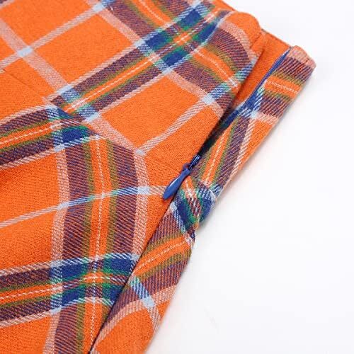 دامن های کوتاه چهارخانه گوتیک IDEALSANXUN برای دامن های چهارخانه کمر بلند زنانه Image