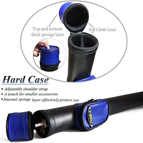 تای با کیوس 2 تکه چوب استخر + قاب سخت، نوک 13 میلی‌متری، 58 اینچ چوب بیلیارد حرفه‌ای افرا کانادایی چوب بیلیارد 18،19،20،21،22 چوب استخر (قابل انتخاب) - آبی، مشکی، قرمز، خاکستری ، سبز Image