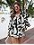 Prettywear زنانه دکمه دار پیراهن فانوس بلند پیراهن آستین بلند سایز بلوز گاه به گاه تاپ چکیده چاپ شده Thumbnail