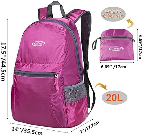 کوله‌پشتی ضدآب بسیار سبک تاشو G4Free کوچک 20 لیتری برای کمپینگ زنانه دوچرخه‌سواری مردانه Image