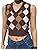 جلیقه ژاکت بافتنی Hyipels Argyle زنانه Y2K لباس بافتنی چهارخانه مدل لباس بافتنی Preppy Style V یقه تاپ تانک دخترانه Thumbnail
