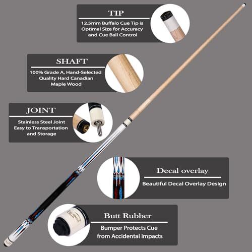 چوب استخر ری اسپید با قاب سخت چوب استخر حرفه ای بیلیارد 19/20 اونس استیک Image