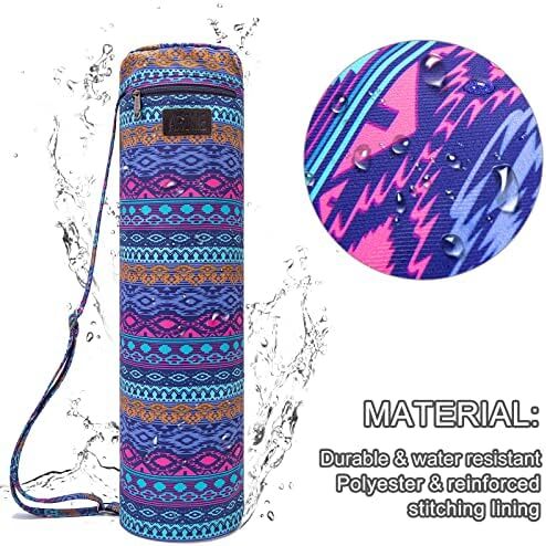 کیسه تشک یوگا AROME، کیسه حمل حصیر ضد آب کیسه یوگا برای ورزش زنان، کیف یوگا با زیپ کامل با 2 جیب چند منظوره برای 1/4 اینچ 1/3 اینچ 2/5 اینچ ضخیم تشک یوگا Image