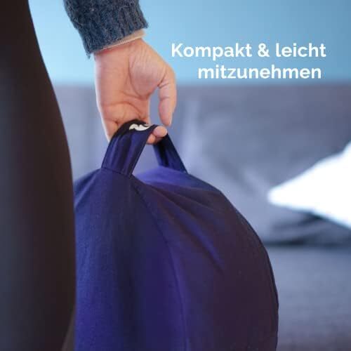 کوسن مدیتیشن metaFox - بالش مدیتیشن راحت برای تمرین مدیتیشن طولانی و به عنوان کوسن یوگا - بالش کف کوسن مدیتیشن ساخته شده از پوسته گندم سیاه (آبی فضایی) Image