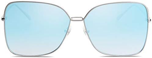 عینک آفتابی SOJOS Fashion Square Aviators برای زنان با لنز آینه تخت SJ1082 Image