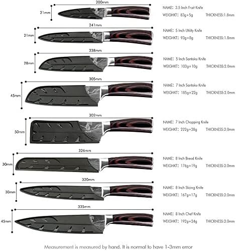 ست چاقو FULLHI، شامل 14 عدد چاقوی ژاپنی، ست چاقوهای آشپزخانه از استیل ضد زنگ با کیفیت بالا Image