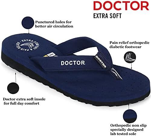 DOCTOR EXTRA SOFT Ortho Care زنانه ارتوپدی و دیابتی احساس خوب فوق العاده راحت Dr Sliders فلیپ فلاپ و دمپایی خانه برای زنان و دختران OR-D-16 Image
