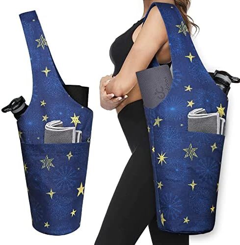 کیف مت یوگا چاپ شده مد روز با جیب کناری بزرگ و جیب زیپ دار کیف یوگا بلند و مناسب تشک های بزرگ - دارای لوازم جانبی یوگا بیشتر Image