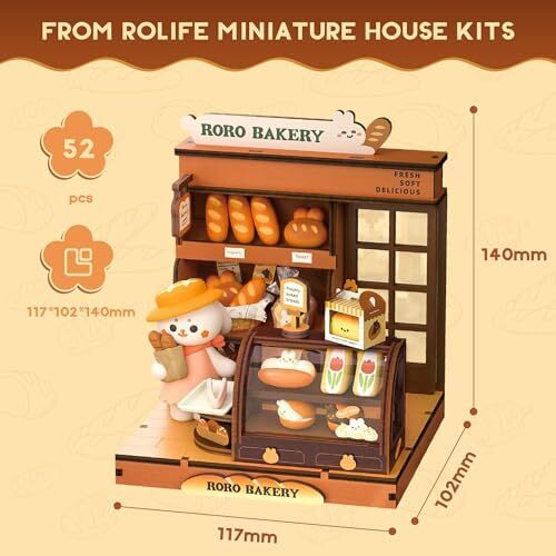 خانه عروسکی چوبی RORO Bakery Mini Friends Series Doll House هدایای تولد کریسمس برای دختران بازی Cosplay Toy دکوراسیون خانه Image