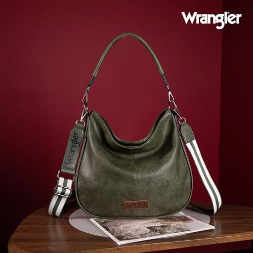 کیف های زنانه رانگلر هوبو کیف های شانه ای نواری نخی راه راه و کیف های دستی با بند Image