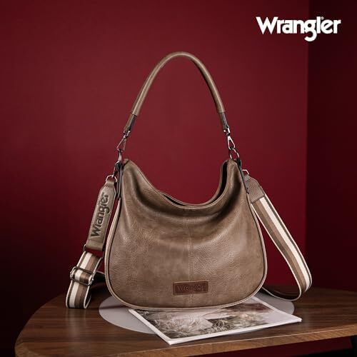 کیف های زنانه رانگلر هوبو کیف های شانه ای نواری نخی راه راه و کیف های دستی با بند Image