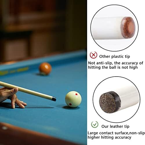 استیک کیو بیلیارد 2 تکه چوب بیلیارد با نوک 13 میلی‌متری هیتر سنگین جامپ بریک کیو چوبی سبک قابل حمل چوبی بادوام چوبی بیلیارد نقاشی شده برای خانه بار کلاب بریک جامپ مردانه زنان Image