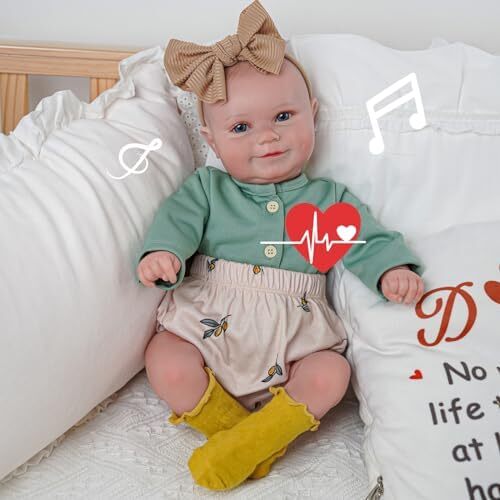 BABESIDE 3-in-1 Interactive Reborn Baby Dolls with Breathe Heartbeat Coos, 20Inch Soft Vinyl Poseable Realistic Baby Dolls Cute Smiling Real Life Baby Doll for 3+ Years Old Girls Image