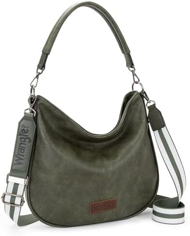 کیف های زنانه رانگلر هوبو کیف های شانه ای نواری نخی راه راه و کیف های دستی با بند Image
