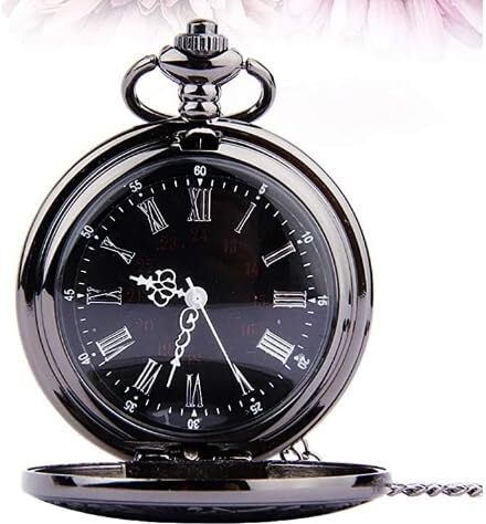 ساعت جیبی هموبلو مدل کلاسیک با اعداد رومی و عربی، هدیه‌ای مناسب برای روز پدر و تولد (زنجیر ضخیم)