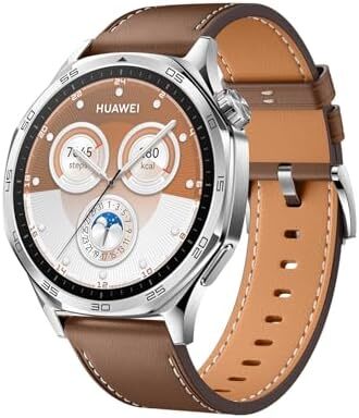 ساعت هوشمند HUAWEI WATCH GT5 با قطر 46 میلی‌متر، عمر باتری تا 14 روز، طراحی تیز و مدرن، ردیابی سلامت، سازگار با iOS و Android، 3 ماه خدمات HUAWEI Care+، قهوه‌ای Image