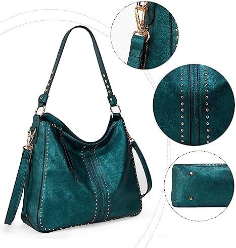 کیف دستی زنانه مونتانا West Hobo کیف های بزرگ و کیف های دستی با گل میخ و بند کراس بادی Image