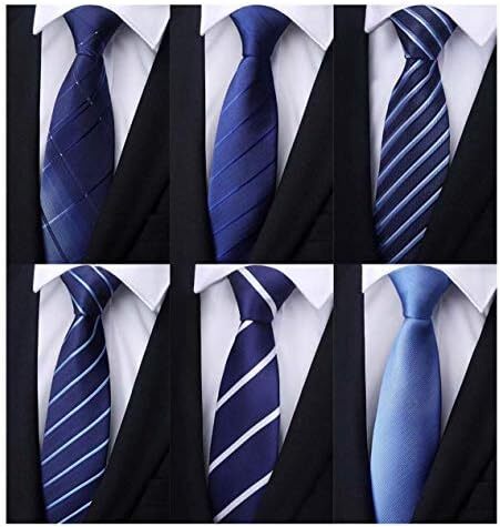 WeiShang Lot 6 PCS کراوات ابریشمی مردانه کلاسیک کراوات گردن بافته شده ژاکارد Image