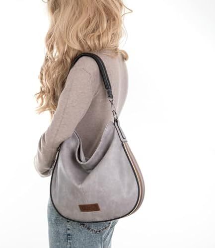 کیف های زنانه رانگلر هوبو کیف های شانه ای نواری نخی راه راه و کیف های دستی با بند Image