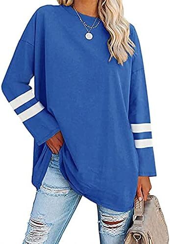 تی‌شرت زنانه یقه گرد/ویژه زنانه زنانه نیم‌آستین تی‌شرت‌های بیسبال سایز بزرگ تاپ‌های تونیک Image