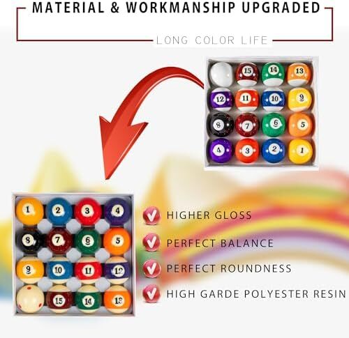 توپ های بیلیارد 2-1/4 اینچی کولاپسار لوکس 2-1/4 اینچی توپ بیلیارد به سبک چرخشی مرمری ست کامل 16 توپی (چند سبک موجود) Image