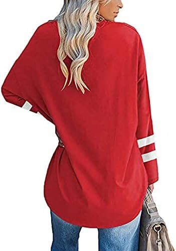 تی‌شرت زنانه یقه گرد/ویژه زنانه زنانه نیم‌آستین تی‌شرت‌های بیسبال سایز بزرگ تاپ‌های تونیک Image