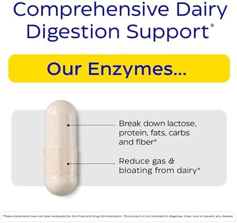 انزیمدیکا لاکتو، فرمول حداکثری برای عدم تحمل لبنیات، با آنزیم‌های لاکتاز و پروتئاز، تسکین‌دهنده ناراحتی‌های گوارشی، 90 کپسول (90 وعده)