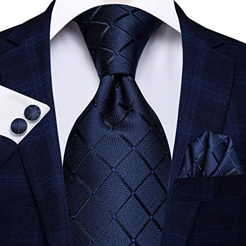 ست کراوات مردانه کراوات 63 اینچی با کراوات بسیار بلند سوقره جیبی بافتنی Image