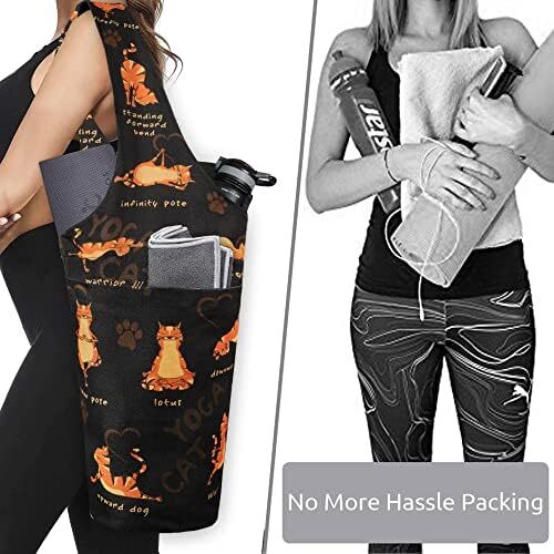 کیف مت یوگا چاپ شده مد روز با جیب کناری بزرگ و جیب زیپ دار کیف یوگا بلند و مناسب تشک های بزرگ - دارای لوازم جانبی یوگا بیشتر Image