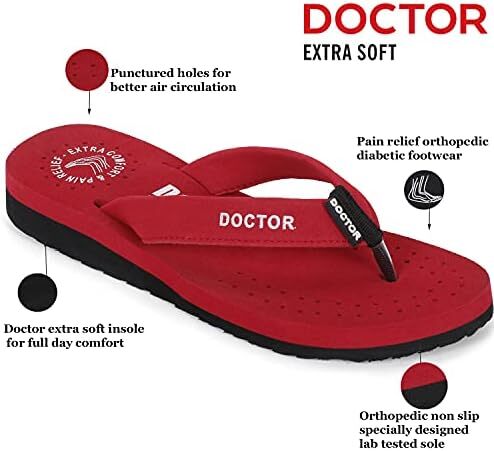 DOCTOR EXTRA SOFT Ortho Care زنانه ارتوپدی و دیابتی احساس خوب فوق العاده راحت Dr Sliders فلیپ فلاپ و دمپایی خانه برای زنان و دختران OR-D-16